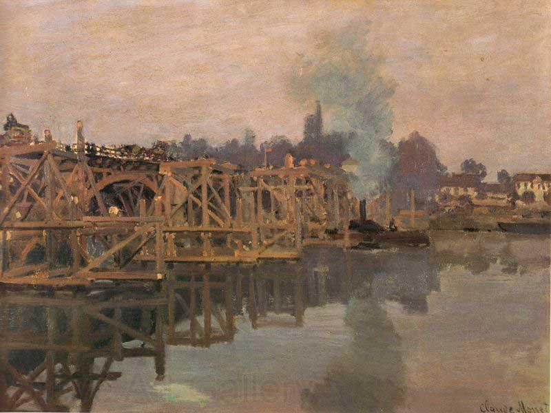 Claude Monet Argenteuil, the Bridge under Repair France oil painting art